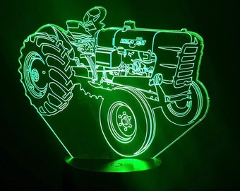 Lampe 3D - Motif Tracteur SOM 40 - 7 couleurs