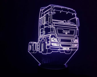 Lampe 3D - Motif Camion M-N - 7 couleurs
