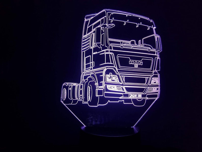 Lampe 3D Motif Camion M-N 7 couleurs image 1