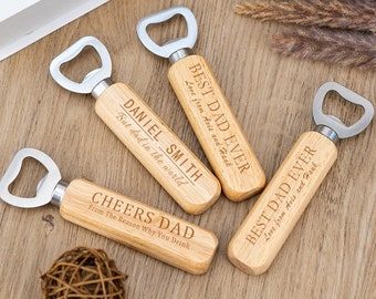 Bottle Opener for Dad, Personalised Daddy Gift, Wooden Beer Bottle Opener, Optional Gift Box, Dad's Birthday Gift, Fathers Day Gift