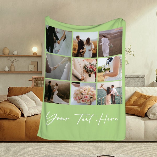 Custom Photo Blanket Collage Picture Blanket With Text Blanket Gift Baby Blanket Kids Blanket Personalized Gift Custom Gift Valentine's Day