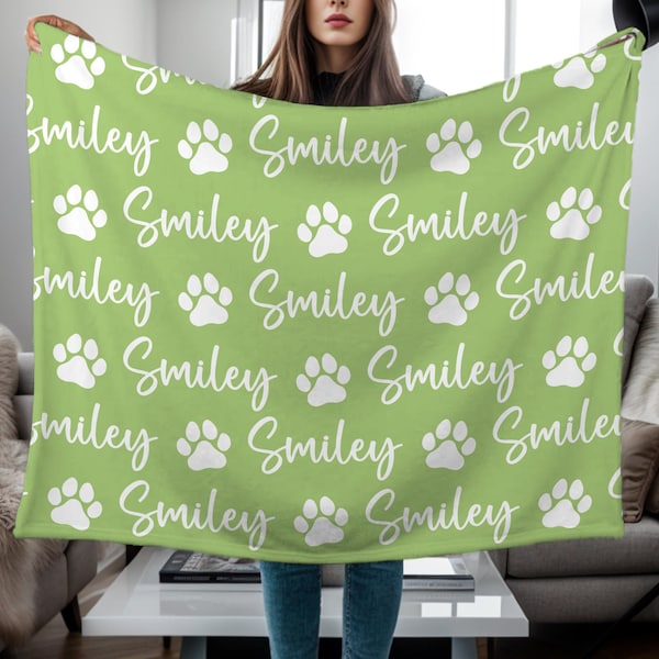 Personalized Dog Blanket, Custom Dog Blanket Pet Lover Gift Name Blanket Puppy Blanket Dog Gift Pet Blanket With Customized Name Blankets