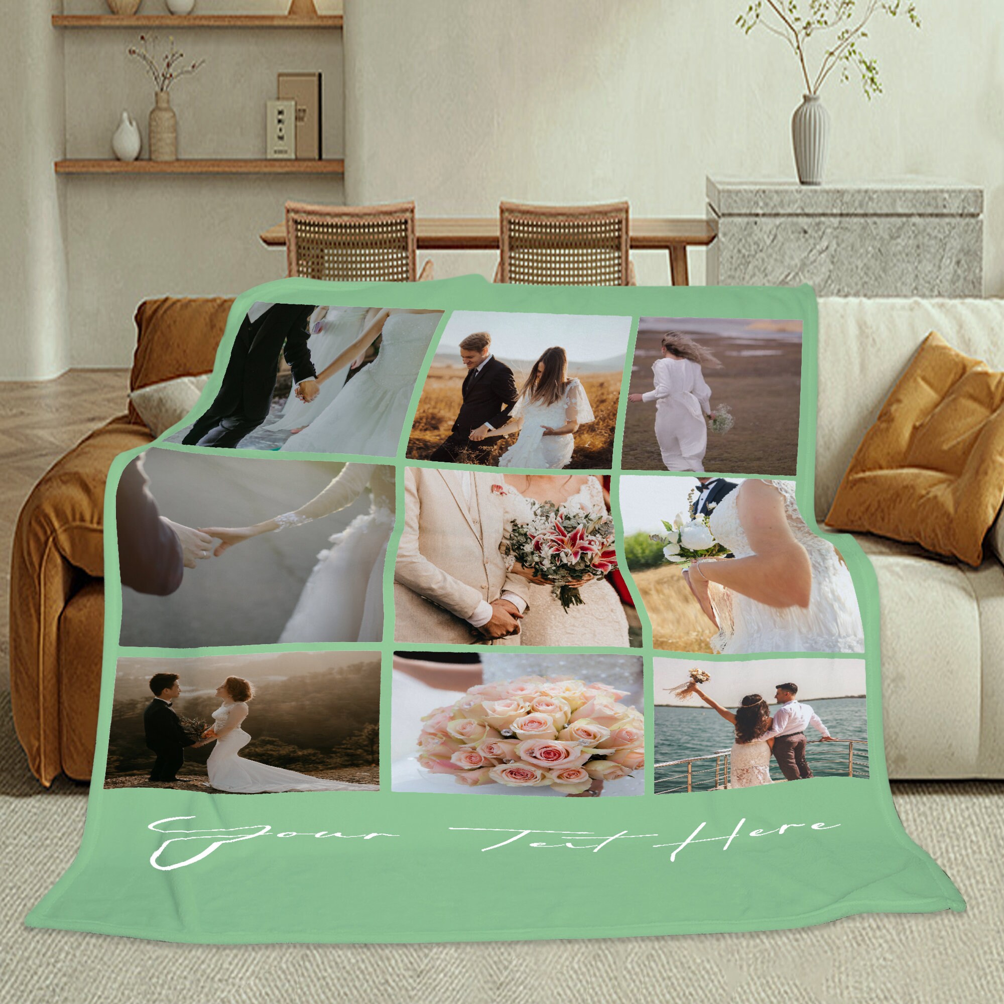 Custom Photo Blanket Collage Picture Blanket With Text Blanket Gift