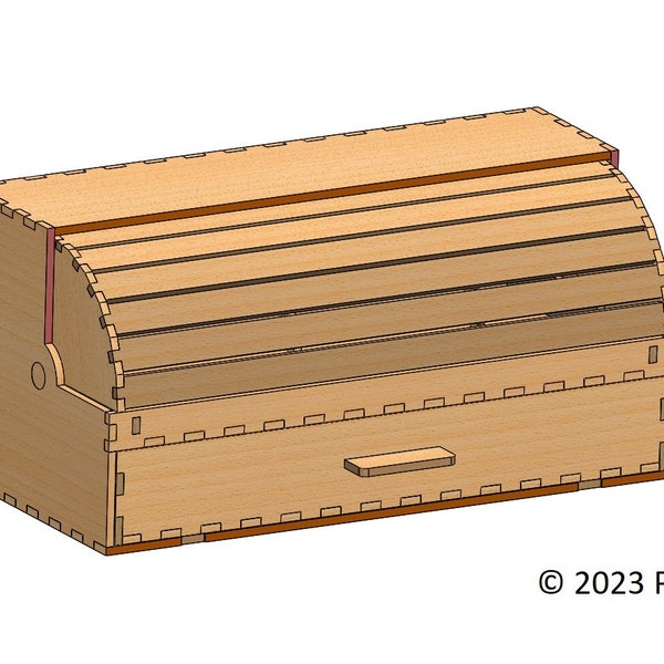 DXF Laser Cut Roll Top Box File