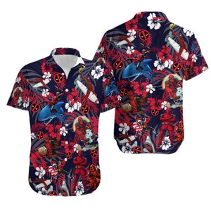 Deadpool Hawaiian Shirt ,  Cute Deadpool & Wolverine Dress Up T-Shirt