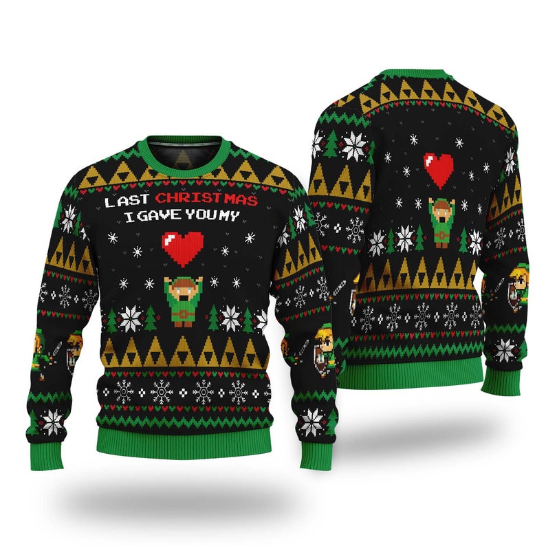 Link To My Heart Legend of Zelda Ugly Christmas Sweater