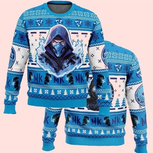 Sub Zero Mortal Kombat Christmas Ugly Sweater, Mortal Kombat Finish Him Ugly Christmas Sweater, Ugly Knitted Sweater, Christmas Gift