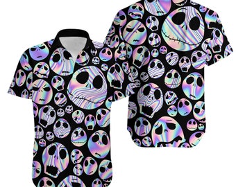 Jack Skellington Hawaiian Shirt, Horror TNBC Jack Skellington Tropical Hawaiian Shirt