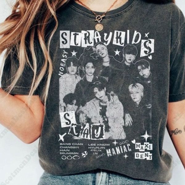 Stray Kids World Tour 2023 T-shirt, Maniac Kpop Concert Fan Made, Stray Kids Replay Shirt, Bang Chan Sweatshirt. Stray Kids Maxident