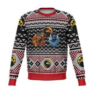Mortal Kombat Finish Him Ugly Christmas Sweater,  Ugly Knitted Sweater, Christmas Style Gift For Men And Women.