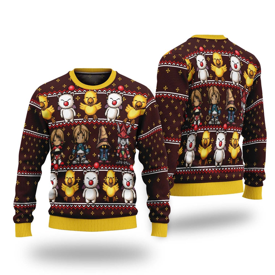 Final Fantasy 8bit Funny Christmas Gift Ugly Christmas Sweater, Ugly ...