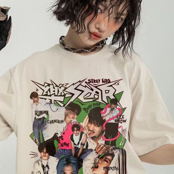 Stray Kids Rock Star Vintage Retro Graphic Tee, Stray Kids New Album Shirt, StrayKids Rock Star Merch,Stray Kids Skzoo, Straykids Gift Tee.