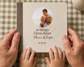 Livre d'histoires personnalisé pour les grands-parents | Cadeau photo personnalisé pour mamie et papi | Souvenir de leur petit-enfant