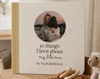 Livre personnalisé 10 choses que j'aime chez maman - Cadeau photo personnalisé pour la Fête des Mères