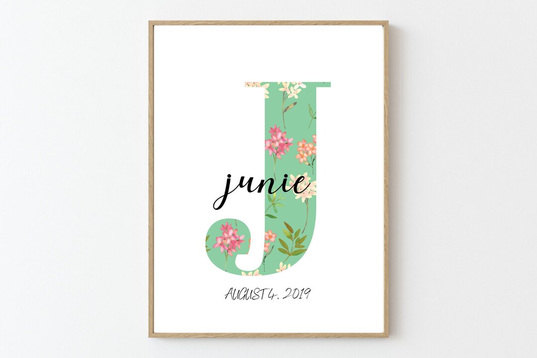 Custom Nursery Name Wall Artpersonalized Initial Printcustom Nursery