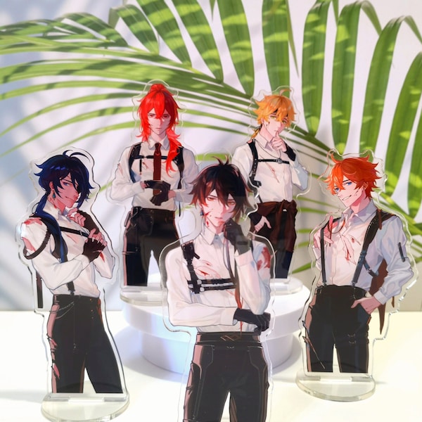 Genshin Impact Acrylic Stand Figure - Zhongli | Diluc | Childe | Thoma | Kaeya Desk Decor, Gift For Gaming Lovers