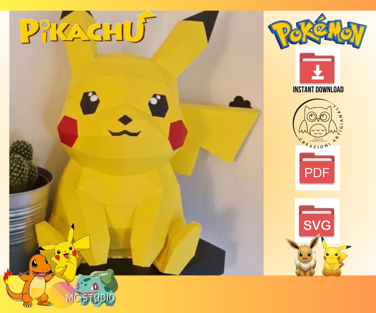 Papercraft Paperpoke's Pikachu Pokemon - Etsy