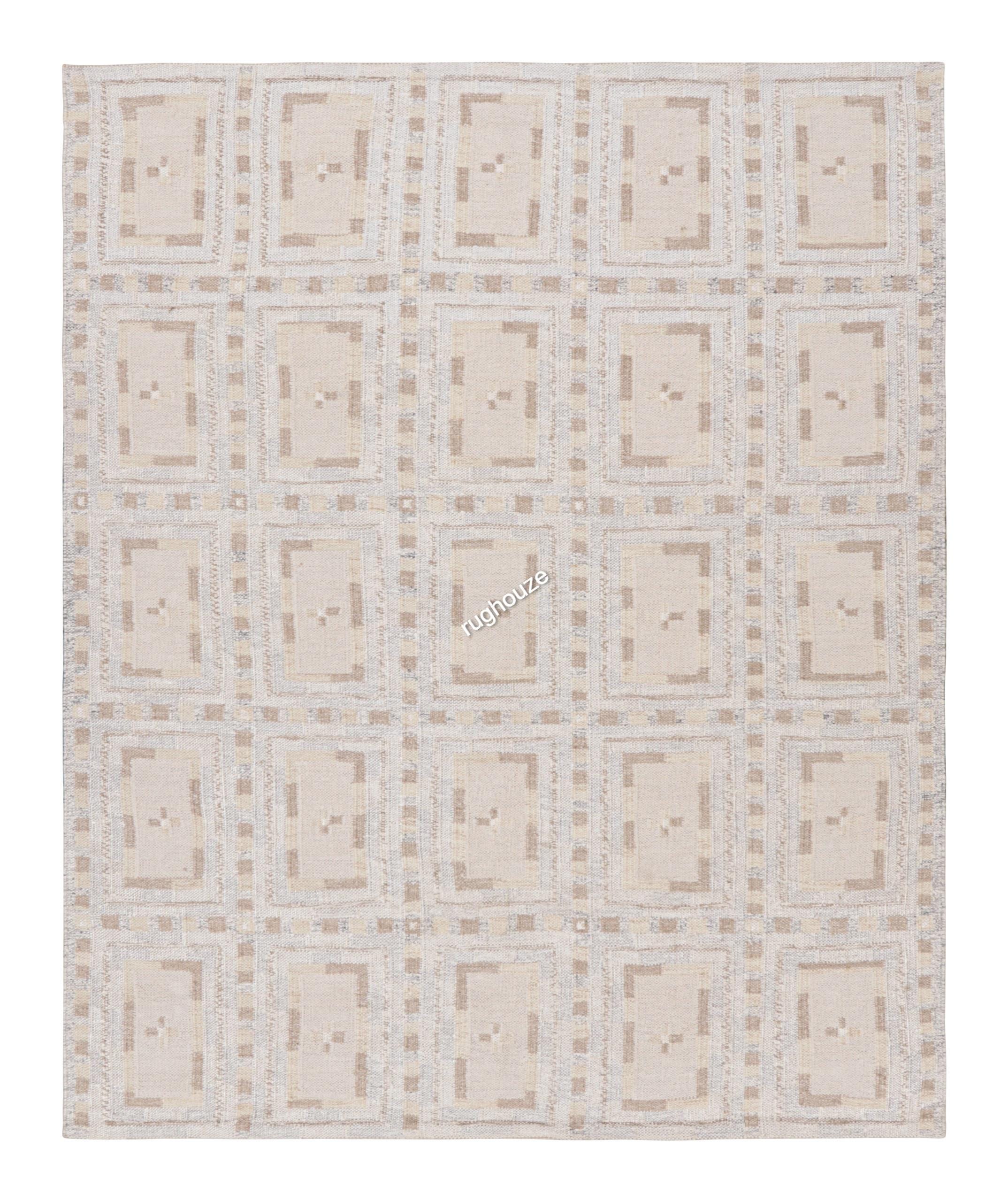 Alfombra Kilim Boho Beige – Decoración en tonos tierra neutros – Tejido plano de lana hecho a mano