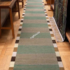 Mid-century Swedish flatweave rug, Scandinavian wool kilim Rug - 1960s