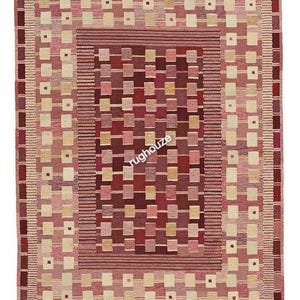 Handwoven Wool kilim rug, Custom Durrie Rug, Scandinavian kilim Wool Rug, Flatweave Rug, 6x9 8x10 9x12 For Living Room, Home Decor