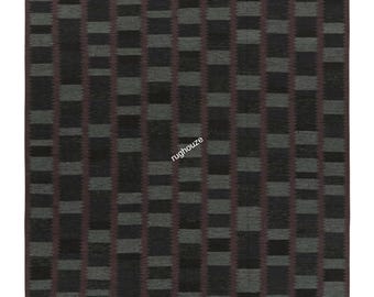 Alfombra Kilim de lana tejida a mano: Alfombra de tejido plano con degradado ombré