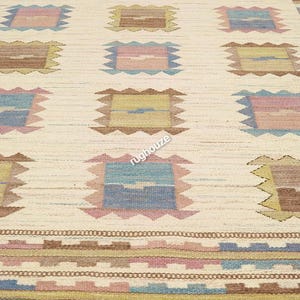 Handwoven Wool kilim rug, Custom Durrie Rug, Scandinavian kilim Wool Rug, Flatweave Rug, 6x9 8x10 9x12 For Living Room, Home Decor