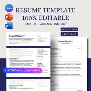 Peut inclure: Un modèle de CV numérique pour des postes en comptabilité présentant une mise en page claire avec des sections pour l'expérience professionnelle, les compétences et la formation. Inclut une lettre de motivation et des références.