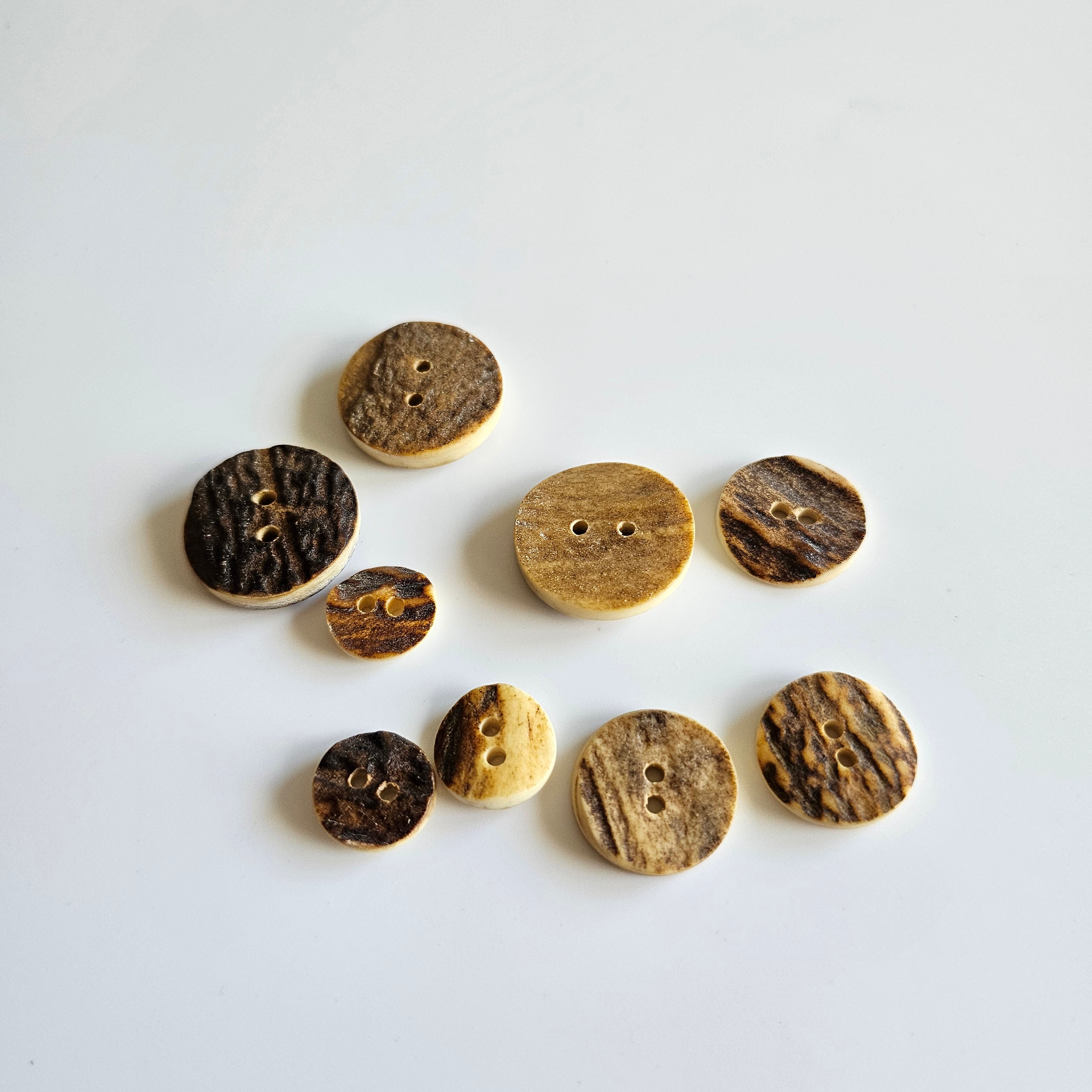Handmade Buttons, Antler Buttons, Horn Buttons, Natural Antler Buttons