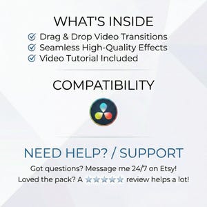 DaVinci Resolve Transitions Pack, 120+ Seamless Video Effects & Glitch Presets image 2