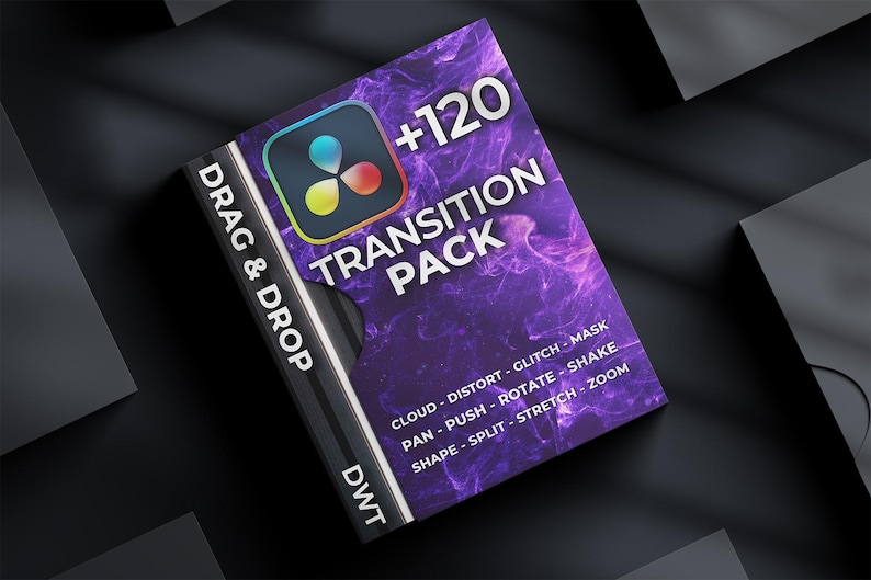 DaVinci Resolve Transitions Pack, 120+ Seamless Video Effects & Glitch Presets image 1