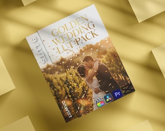 9 Golden Wedding LUTs Warm Sunset Bridal Video Preset SLog3 REC709 Color Grade Filmmaker