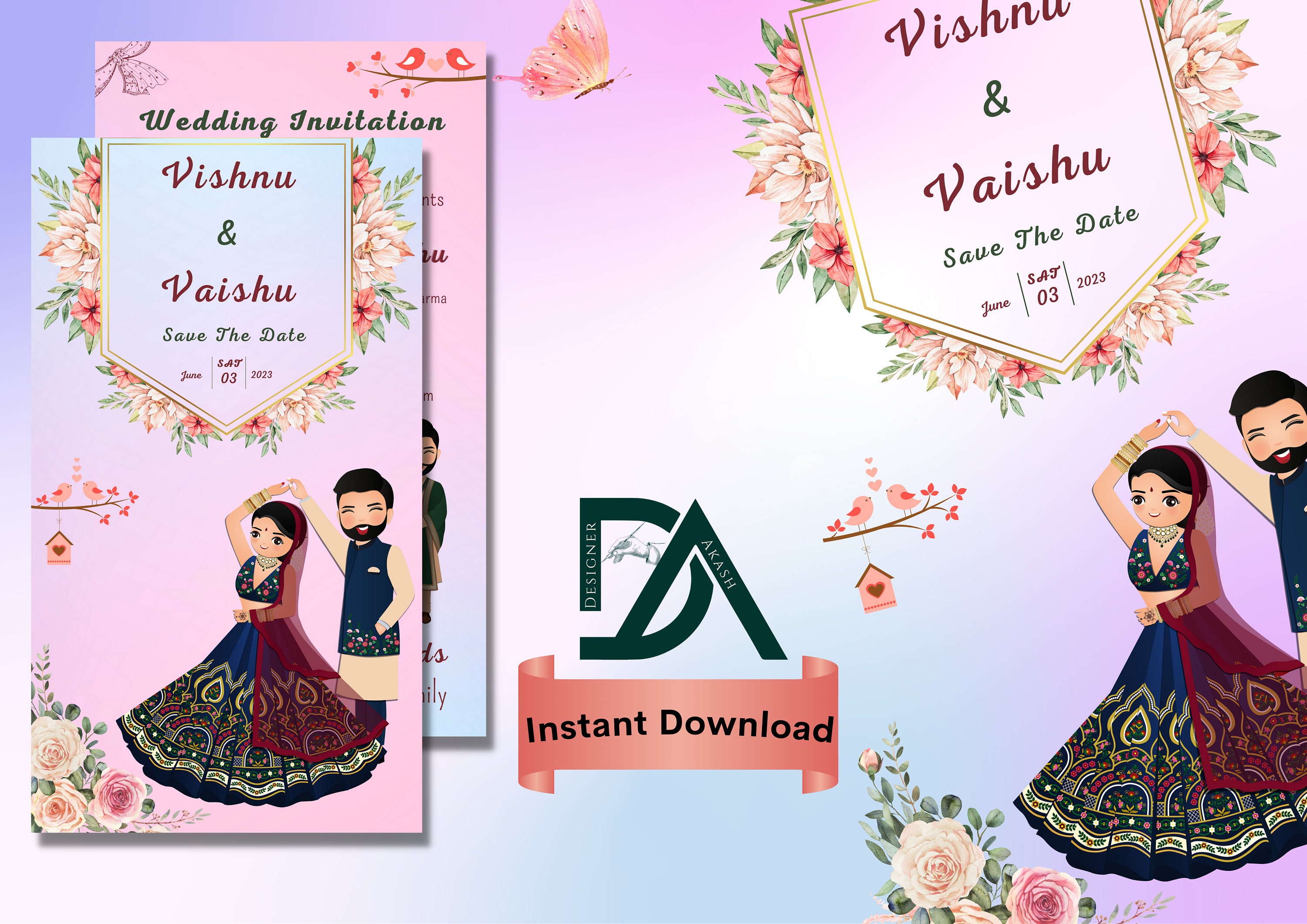 Wedding Evites Wedding Invitation Indian Wedding Invitation Etsy
