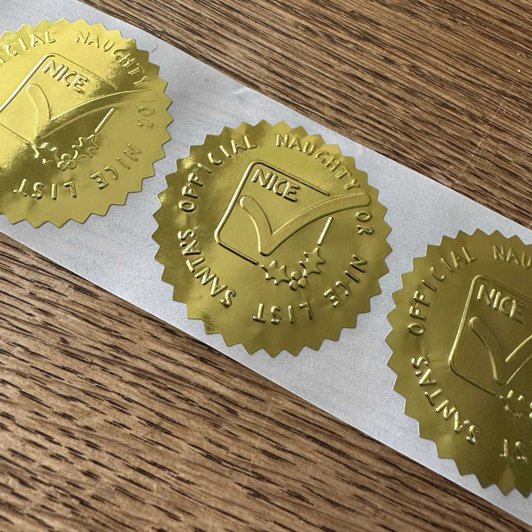 Christmas Seal Sticker Santa's Official Nice List 12 Etsy UK