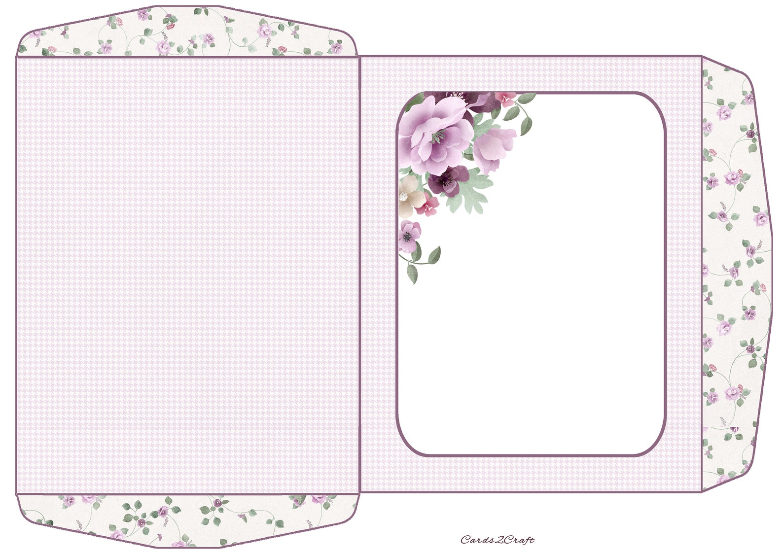 Purple Rose Fold Back Card Set - Etsy