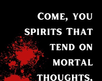Shakespeare's 'Macbeth' - 12 Key Quotes for GCSE English Literature (Good for classroom posters or teaching materials)