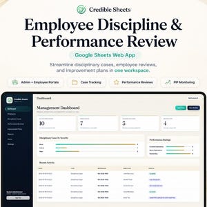 Employee Discipline and Performance Review Web App | Google Sheets HR Management System