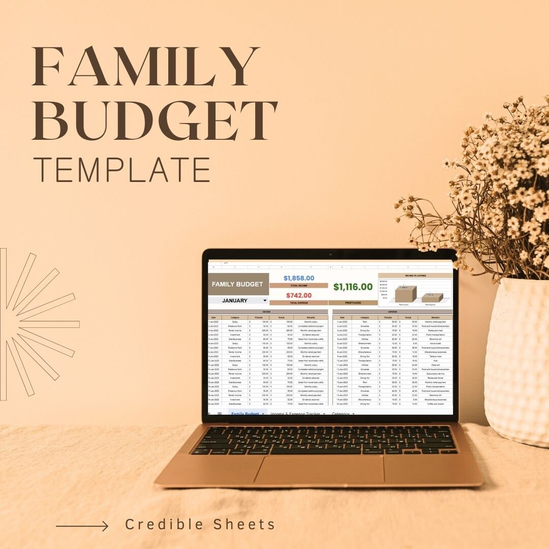 Family Budget Template - Etsy