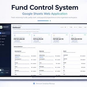 Fund Control System Google Sheets Web App | Revolving Fund, Petty Cash, Payroll Projection & PHP-THB Tracker