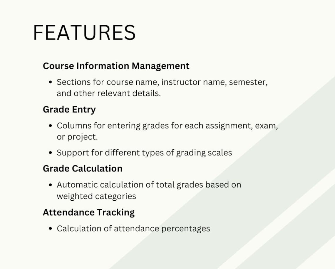 Gradebook Template Etsy