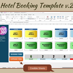 Hotel Booking Template V.2 in Excel