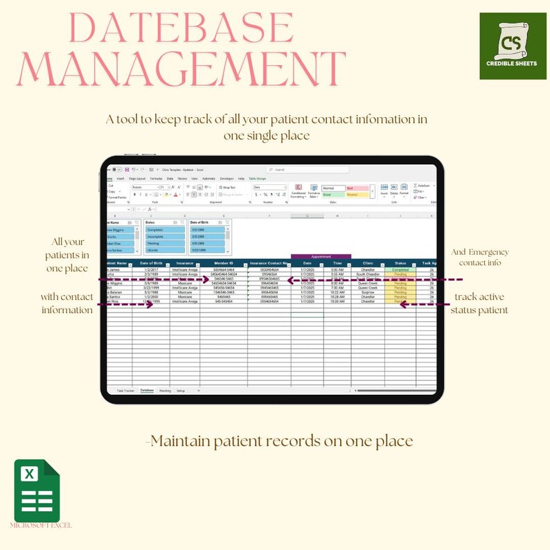 Appointments Database Clinic Appointment Tracker - Etsy