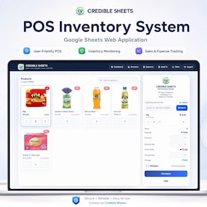 POS Inventory System Google Sheets Web App | Sales, Stock, Expenses, Multi Location & Receipt Management