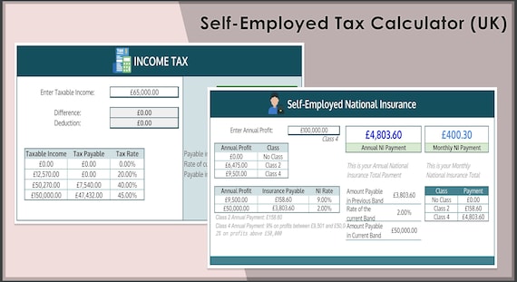 Income tax calculator for self employed online