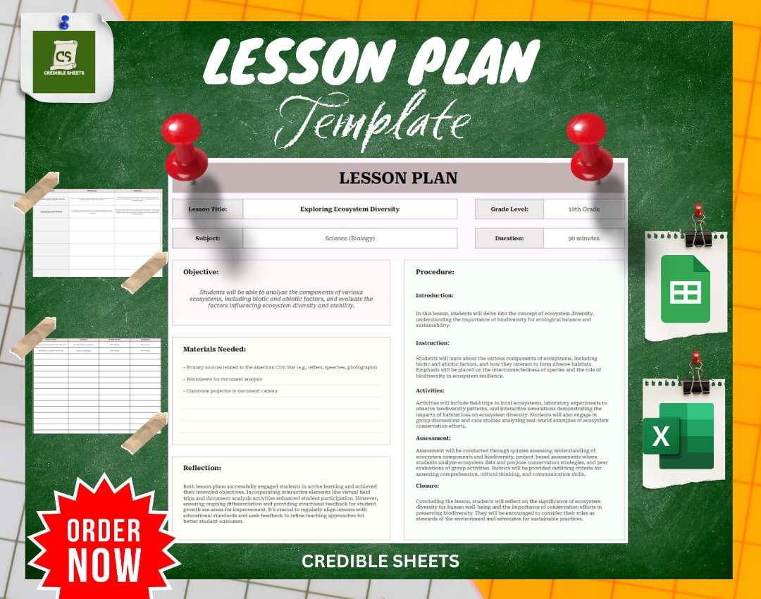 Lesson Plan Template - Etsy