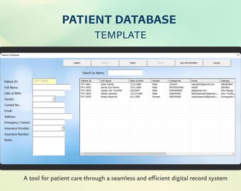 Electronic Medical Record (EMR) System in Excel