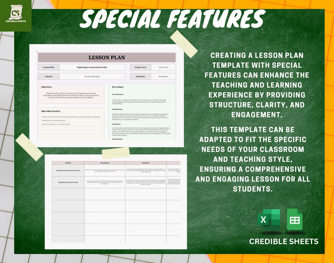 Lesson Plan Template - Etsy
