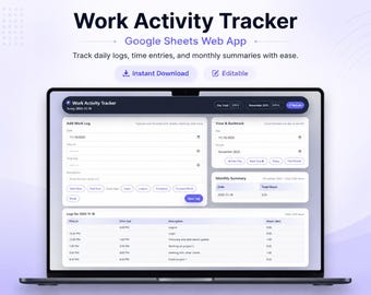 Aktivitätstracker für die Arbeit - Google Sheets Web App