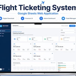 Flight Ticketing System Google Sheets Web App | Travel Agency Booking, Payment & Passenger Tracker