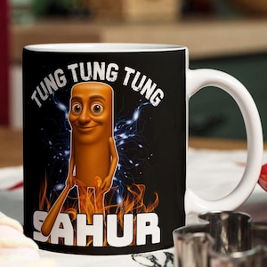 Tung Tung Tung Sahur, Coffee Mug, Italian Brainrot, Italian Meme, Funny Cup, Viral mug