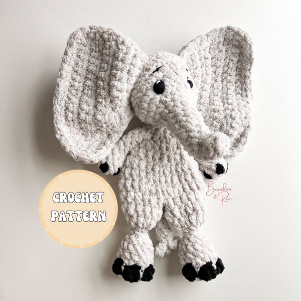 Elodie the Elephant Crochet Pattern / Elephant Snuggler / Crochet Pattern / Crochet Elephant